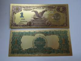 One Silver Dollar - United States - Gold foil novelty note -keräilyseteli 24 K kullattu seteli, leikkirahaa