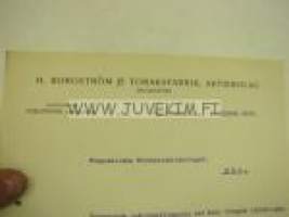 H. Borgström Jr Tobaksfabrik Ab, Helsinki 5.10.1914 -asiakirja