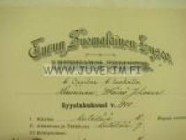 Turun Suomalainen Lyseo, Wäinö Laurinen -lukukausitodistus 1900