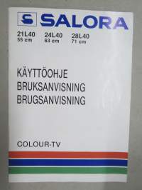 Salora Colour-TV 21L40, 24L40, 28L40 -käyttöohjekirja televisiolle / Bruksanvisning / Brugsanvisning