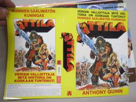 Attila (Anthony Quinn) -alkuperäinen VHS-kasetin kansipaperi