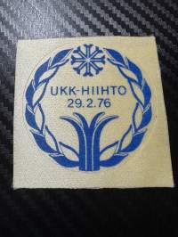 UKK- hiihto 29.2.1979 -matkalaukkumerkki