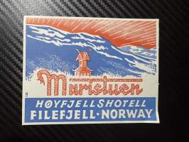 Maristuen Hoyfjells Hotell filefjell Norway -matkalaukkumerkki