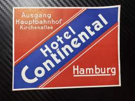 Hotel Continental Hamburg -matkalaukkumerkki
