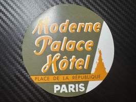 Moderne Palace hotel Paris -matkalaukkumerkki