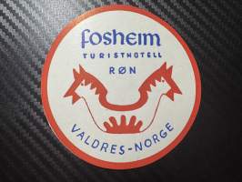 Foshem turisthotell Valdres- Norge -matkalaukkumerkki