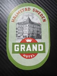 Halmstad Sweden Grand Hotel -matkalaukkumerkki