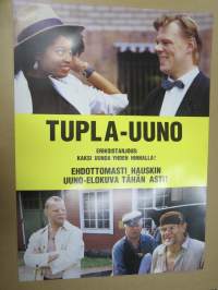 Uuno Turhapuro - Tupla-Uuno -elokuvajuliste, Spede Pasanen, Simo Salminen, Vesa-Matti Loiri, Caron Barnes