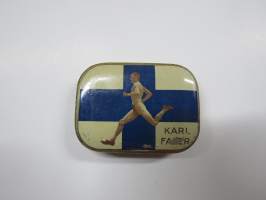 Paavo Nurmi / Karl Fazer -rasia / tin box