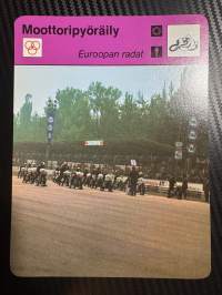 Moottoripyöräily keräilykortti Euroopan radat