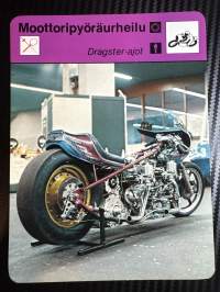 Moottoripyöräurheilu keräilykortti Dragster- ajot