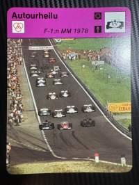 Autourheilu keräilykortti F- 1n MM 1978