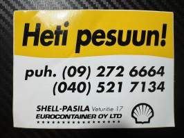 Heti pesuun tarra