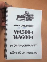 Komatsu WA500-1 Pyöräkuormaaja sarjanumerosta10001 ja siitä ylöspäin -käyttöohjekirja / huolto-ohjekirja