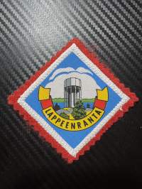 Lappeenranta -kangasmerkki / matkailumerkki / hihamerkki / badge -pohjaväri punainen