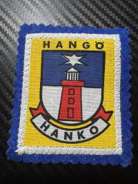 Hanko hangö -kangasmerkki / matkailumerkki / hihamerkki / badge -pohjaväri Sininen