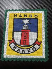 Hanko hangö -kangasmerkki / matkailumerkki / hihamerkki / badge -pohjaväri Vihreä
