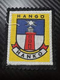 Hanko hangö -kangasmerkki / matkailumerkki / hihamerkki / badge -pohjaväri Musta