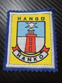 Hanko hangö -kangasmerkki / matkailumerkki / hihamerkki / badge -pohjaväri Sininen