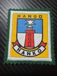 Hanko hangö -kangasmerkki / matkailumerkki / hihamerkki / badge -pohjaväri Vihreä