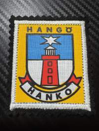 Hanko hangö -kangasmerkki / matkailumerkki / hihamerkki / badge -pohjaväri Musta