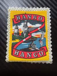 Hanko hangö -kangasmerkki / matkailumerkki / hihamerkki / badge -pohjaväri Valkoinen