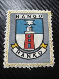 Hanko hangö -kangasmerkki / matkailumerkki / hihamerkki / badge -pohjaväri Valkoinen