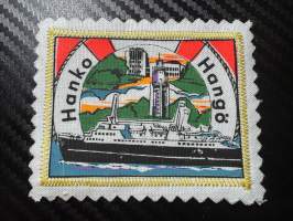 Hanko Hangö -kangasmerkki / matkailumerkki / hihamerkki / badge -pohjaväri Valkoinen