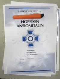 Reserviläisliitto ry, hopeinen ansiomitali -myöntökirja