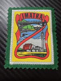Imatra -kangasmerkki / matkailumerkki / hihamerkki / badge -pohjaväri Vihreä