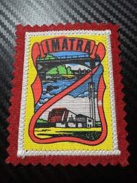 Imatra -kangasmerkki / matkailumerkki / hihamerkki / badge -pohjaväri Punainen
