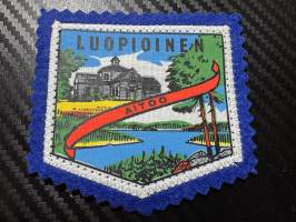 Luopioinen Aitoo -kangasmerkki / matkailumerkki / hihamerkki / badge -pohjaväri Sininen