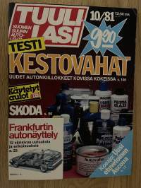 Tuulilasi 1981 nr 10, koeajossa Opel Ascona, esittely Moskvitsh 1500 SL