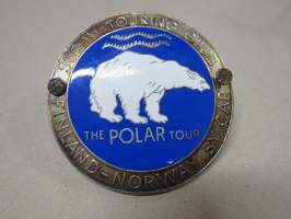 Suomi Touring Club / The Polar Tour / Finland - Norway by car -jääkarhumerkki, emaloitu -auton keulamerkki / maskimerkki