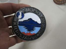 Suomi - Finland - Kilpisjärvi -auton keulamerkki, emaloitu -car tour badge