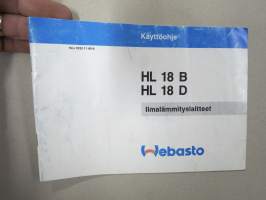 Webasto Ilmalämmityslaitteet HL 18 B, HL 18 D -käyttöohjekirja