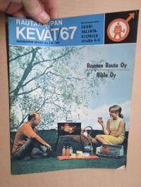 Rautakaupan Uutiset 1967 nr 4 B- Rautakaupan kevät, monipuolinen kuvasto aikakauden tuotteista; kodinkoneet, työkalut, taloustavarat, urheiluvälineet, ym.