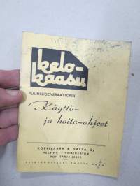 Kelokaasu puuhiiligeneraattori - Käyttö- ja hoito-ohjeet