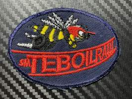 SM Teboilralli -kangasmerkki / matkailumerkki / hihamerkki / badge -pohjaväri sininen