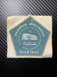 Pohjanmaan urheiluopisto Kuortane -kangasmerkki / matkailumerkki / hihamerkki / badge -pohjaväri valkoinen