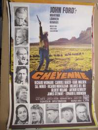 Cheyenne, pääosissa Richard Widmark, Carroll Baker, Karl Malden, Sal Mineo, James Stewart, Dolores del Rio -elokuvajuliste / movie poster