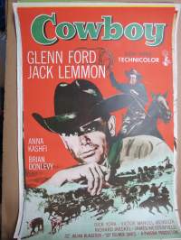 Cowboy, pääosissa Glen Ford, Jack Lemmon -elokuvajuliste / movie poster