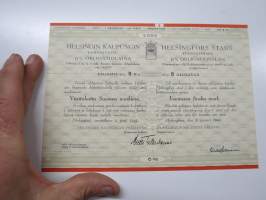 Helsingin kaupunki obligatiolaina 5 000 mk 6 % vuosi 1941 I Litt. B -obligaatio, rasteroitu mitättömäksi