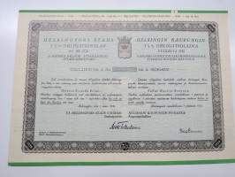 Helsingin kaupunki obligatiolaina 5 000 svenska kronor 3,5 % vuosi 1938 I Litt. A -obligaatio, rasteroitu mitättömäksi
