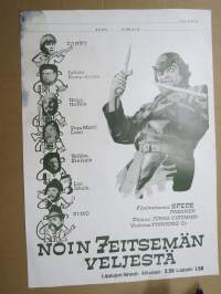 Noin seitsemän veljestä -elokuvajuliste, Filmituotanto Spede Pasanen, osissa mm. Danny, Vesa-Matti Loiri, Veikko Sinisalo, Simo Salminen, ym. HUOMAA VAURIOT
