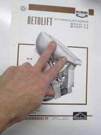 Nummi Betolift V-4, V-6 betoninkuljetussäiliö -myyntiesite