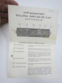 Salora VHF-autopuhelin SRP-22/25 CAP käyttöohje