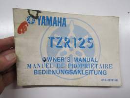 Yamaha TZR125 1989 1st Edition owner´s manual -käyttöohjekirja