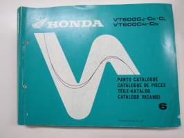 Honda VT600CJ - CK - CL, VT600CM - CN Parts List -varaosaluettelo