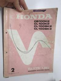 Honda CB100K2, CL100K2, CL100SK2, CL100SK3 Parts Catalogue -varaosaluettelo